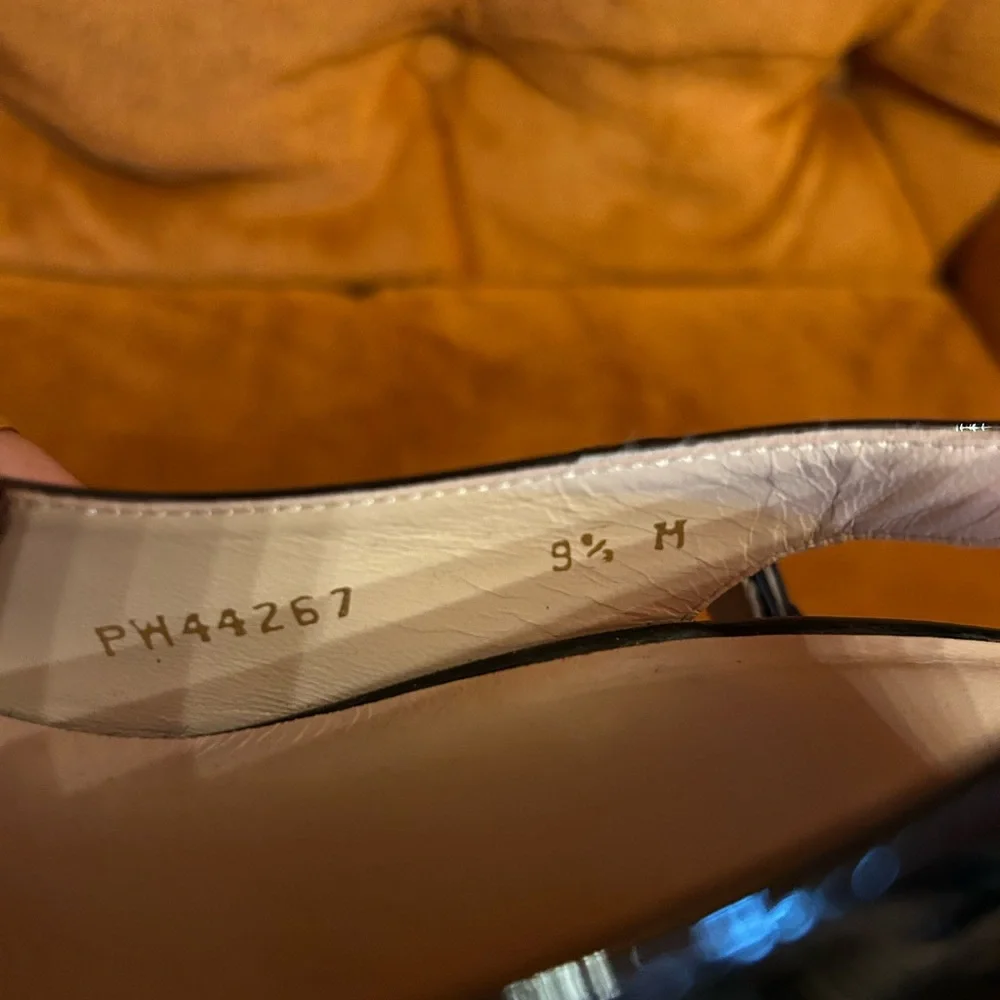 Stuart Weitzman Black Patent Leather Jean Peep Toe Cork platform wedge 9.5